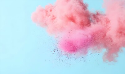 Obraz premium Vibrant Explosion of Color, a dynamic scene showcasing a burst of colorful powder swirling through the air, creating a lively and festive atmosphere.