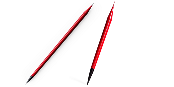 Red Arrowhead on Black Stick on a Transparent Background - Powered by Adobe