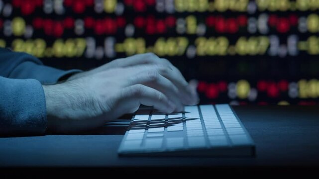 Man work with chat AI online, connecting with AI and using a chatbot. IT engineer software developer programmer interact with chat bot, making writing code. Typing on laptop keyboard close-up. 