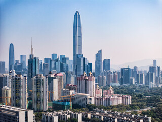 Shenzhen, China cityscape in the civic center district