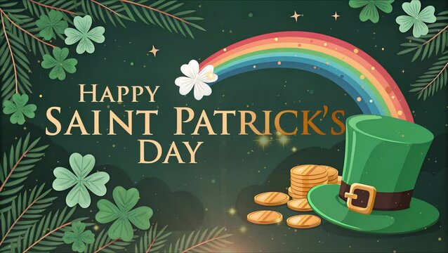 Greetings card Happy saint patrick's day leprechaun inspired theme