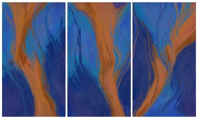 Modern interior triptych