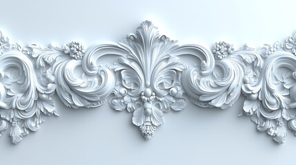 Elegant White Ornate Floral Wall Decor Design