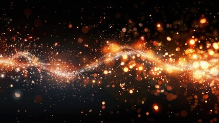 Abstract picture of colorful light sparkling particles scattered across space background, create wonderful electric effect perfect for designs that aim to evoke sense of energetic and fantasy. AIG53.