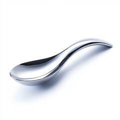 spoon, spoon silver, modern spoon, stainless steel spoon on white background