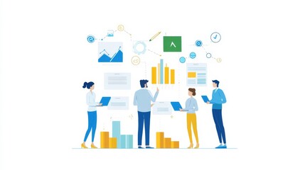 Business Team Analyzing Data and Charts for Growth Strategy and Success