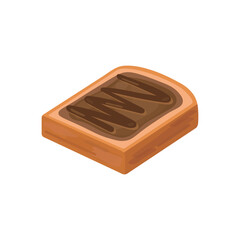Jam on bread vector illustration. White sliced ​​bread. Delicious toast. Bakery elements.