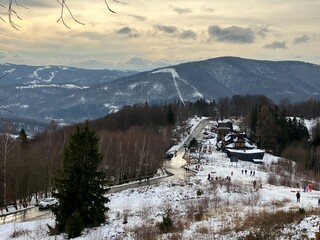 A view from the top of Rownica mountain in Poland