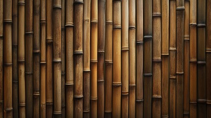 Naklejka premium Bamboo texture wall background natural warm tones for eco-friendly design and interior decor applications