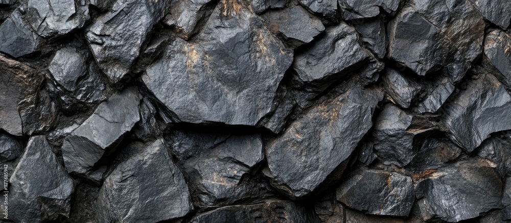 Poster black coal and stone texture panorama background with empty copyspace for text and design elements i