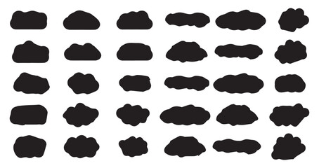 Cloud symbol in line and glyph style. Cloud icon. Black and sky color vector. Nature sky, cloud pattern, fume, or misty fog art. Vector illustration EPS 10