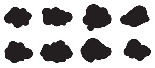 Cloud symbol in line and glyph style. Cloud icon. Black and sky color vector. Nature sky, cloud pattern, fume, or misty fog art. Vector illustration EPS 10