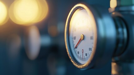 Close-Up View of Pressure Gauge with Soft Lighting