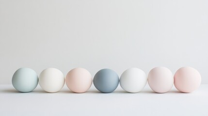 Pastel Easter Eggs in a Row Minimalist Photography
