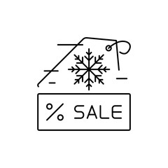 Snowflake Sale Outline Icon for Snowflake Themed Sale