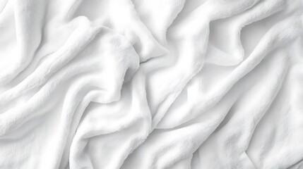 Obraz premium White fabric wavy isolated on white background