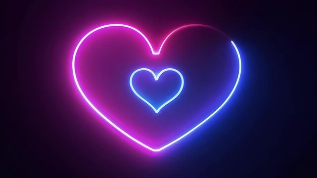 neon art shifts vibrant magenta azure hues accompanied Cupid&rsquo;s arrow creating enchanting animation passion romance