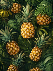Fototapeta premium the picture of pineapple fruit is very fresh and aesthetic. AI Generated