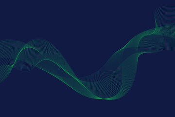 Abstract glowing wave lines on green background. Dynamic wave pattern. Modern flowing wavy lines. Futuristic concept. Suit for banner  poster  cover  brochure  flyer  website