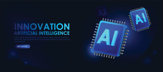 3D AI Chip technology illustrator