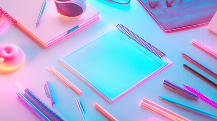 Holographic Grades Tracker: Elevate education visuals with this vector illustration a holographic grade checklist, symbolizing a modern approach to academic assessment.