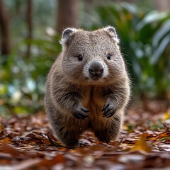 Obraz premium Adorable wombat in forest wildlife high resolution hd picture