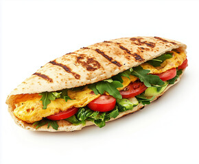 Moroccan flatbread sandwich with omelette