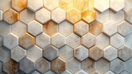 Abstract Hexagon Pattern Wall Texture Design