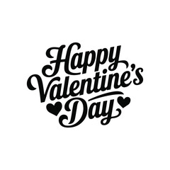 Happy Valentines Day greeting card. Calligraphic design for print cards, banner, poster Hand drawn text lettering for Valentines Day with hearts shape Vector illustration isolated on white background.