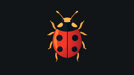 Fototapeta premium Vector ladybug logo. Brand logo in the form of an insect. 