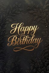 Elegant Black and Gold Happy Birthday Card Design for Celebrations