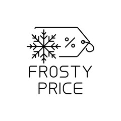 Frosty Price Outline Icon for Winter Low Price