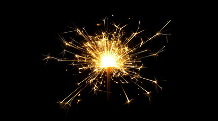 Crescent fireworks. The Crescent consists of sparks and fire. Festive bright fireworks. Decorative element for celebrations and holidays. Vector illustration.