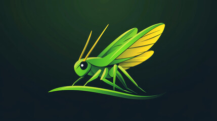 Fototapeta premium Vector grasshopper logo. Brand logo in the shape of a grasshopper