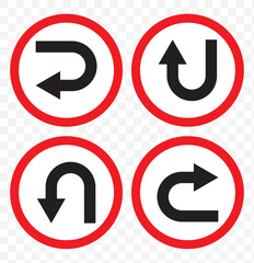 U turn symbol. eps 10.