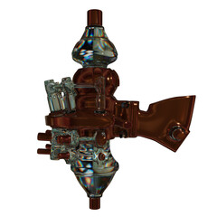 Metal abstract shape, 3d render © neurostructure