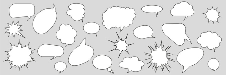 Speech Bubble set. Set of hand draw speech bubbles.