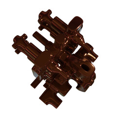 Metal abstract shape, 3d render © neurostructure