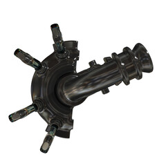Metal abstract shape, 3d render © neurostructure