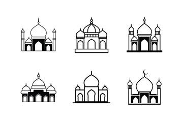 mosque silhouette icon vector illustration