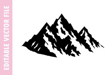 Obraz premium mountain of a vector silhouette illustration 