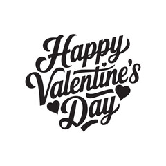 Happy Valentines Day greeting card. Calligraphic design for print cards, banner, poster Hand drawn text lettering for Valentines Day with hearts shape Vector illustration isolated on white background.