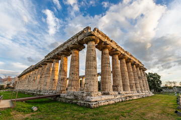 Paestum archeological park in Campania, Italy