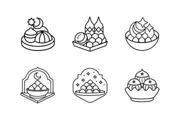 ramadan traditional sweets icon vector illustration