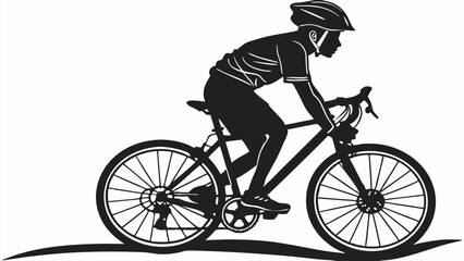 Obraz premium silhouette of a person riding bicycle