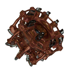 Metal abstract shape, 3d render © neurostructure