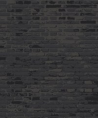 Black brick wall texture. Vector illustration.