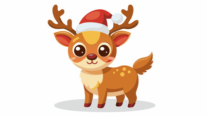 christmas reindeer with red ribbon