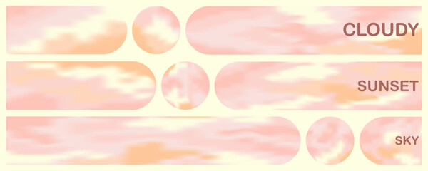 Abstract gradient background with geometric forms in sunset colors