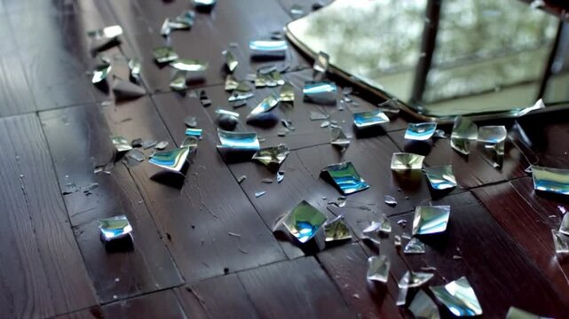 broken mirror dark wooden floor eerie or dark wooden floor broken mirror or mirror broken dark wooden floor